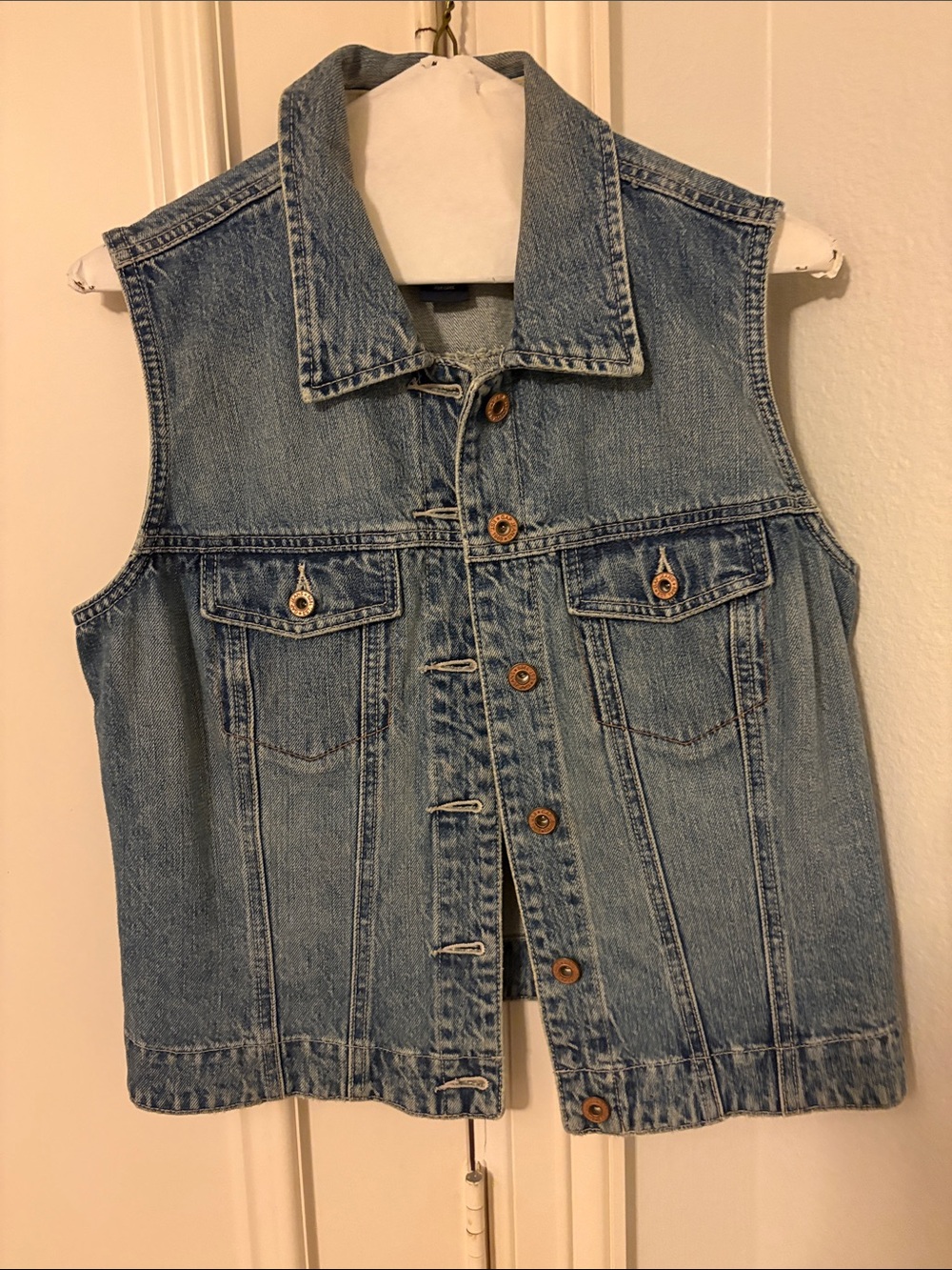 Light Blue Denim Vest - Classic Sleeveless Jean Jacket